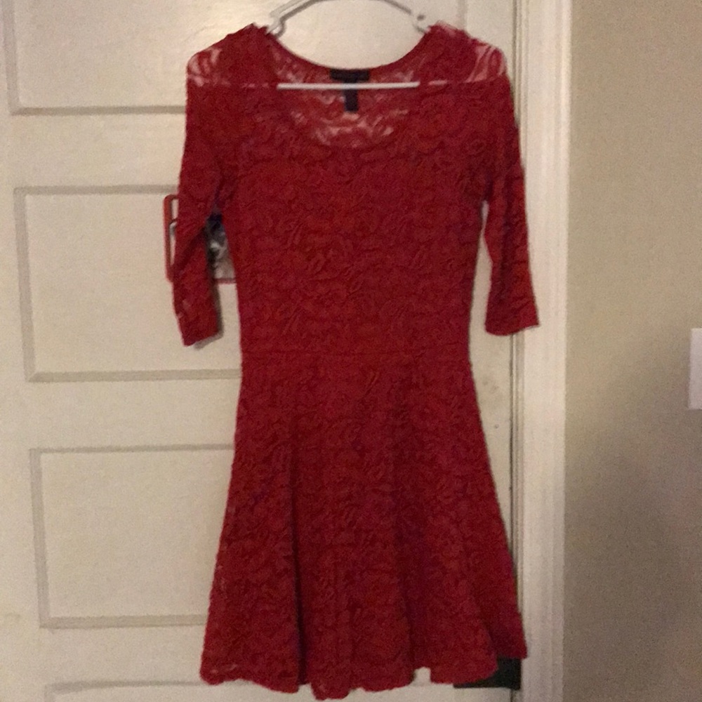 Red lace dress